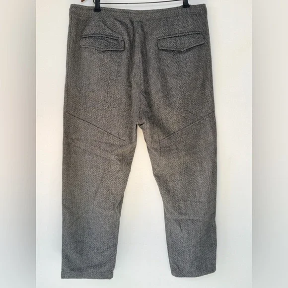 Baldwin WOOL Blend Herringbone Grey Black Straight Pants Women Size 38 Preppy - Picture 3 of 9